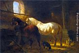 Horses in a Stable by Wouter Verschuur